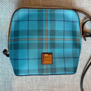 Dooney & Bourke Teal and Black Plaid Crossbody Bag